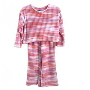 Cuddl Duds | Girls Warm Soft Fuzzy Pink Orange Cozy Pajama Pants Set Size 10/12